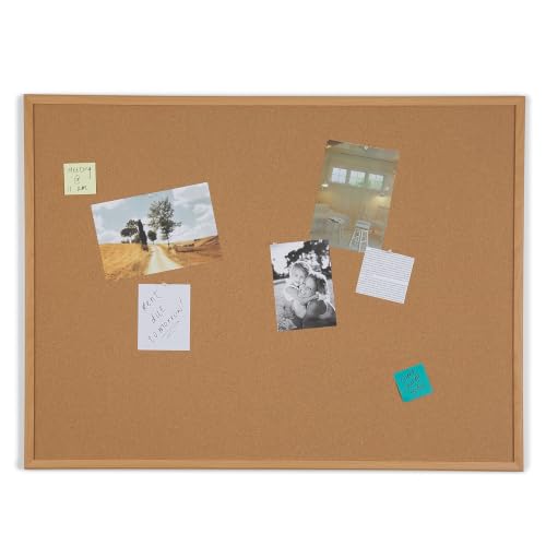Staples Standard Cork Bulletin Board, Oak Finish Frame, 4x3 Ft