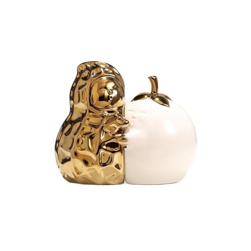 Book Organizer Decorative Bookends for Heavy Books, Statue Book Holders for Shelves or Office Desk(Gold)