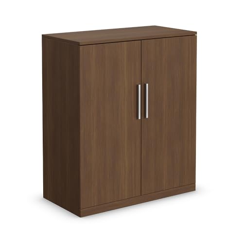 NBF Storage Cabinet Organizer with Adjustable Shelving for Storage, Walnut