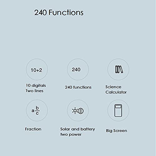 Calculator New Science Function Big Large Screen Calculator 240 Functions Solar and Battery Two Ways Power Fraction Hyperbolic for Students(E)