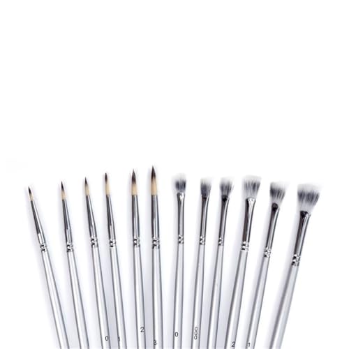 VZDUYHJ Nylon Hair Fan-shaped Oil Paintbrush Line Pencil Wood Gouache Watercolor Brush Soft