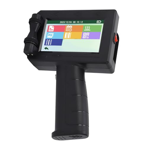 Eujgoov Handheld Inkjet Label Printer with 4.3 HD Touchscreen 4 Core CPU Ergonomic Design Supports Multiple Materials Systems