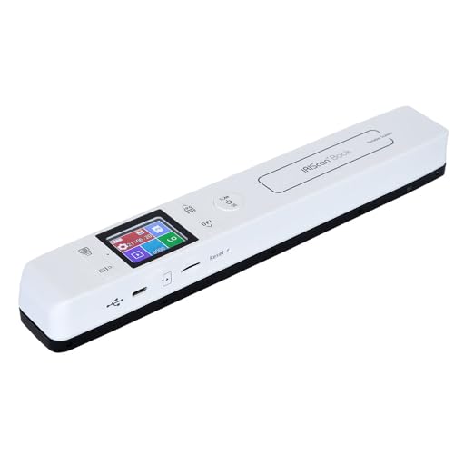 IRIScan Book 7 White Portable Wireless Handheld Scanner, 1050 DPI Document and Photo Scanner with SD Card and OCR, Compatible with Windows and Mac, Readiris PDF Included