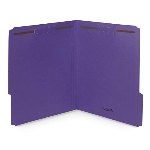 Blue Summit Supplies 50 Fastener File Folders, 1/3 Top Tab, Purple