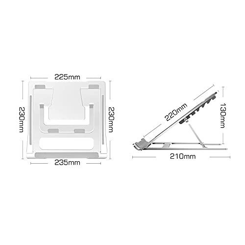 RVCSJAY Folding Portable Laptop Stand Angle/Height Adjustable Aluminum Alloy Notebook Computer Bracket Heat Dissipation
