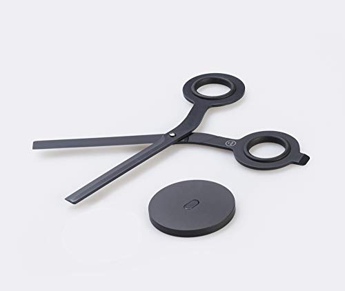 HMM Stainless-Steel Scissors with Integrated Box-Cutting Tool & Base - Black
