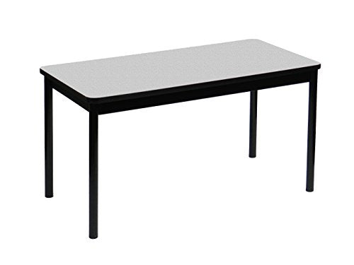 Correll LT2460-15 Lab Table, 36" Standing / Stool Height, 24" x 60" Gray Granite High-Pressure Laminate Top with Black Frame , Rock Solid Commercial Quality