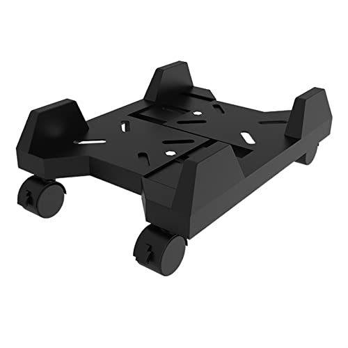 VHDY85KA Office Mobile CPU Stand, Rolling Desktop PC Tower Floor Stand, Adjustable Width PC Case Holder Cart with 4 Caster Wheels for Most Gaming PC Tower Accessories(Black)