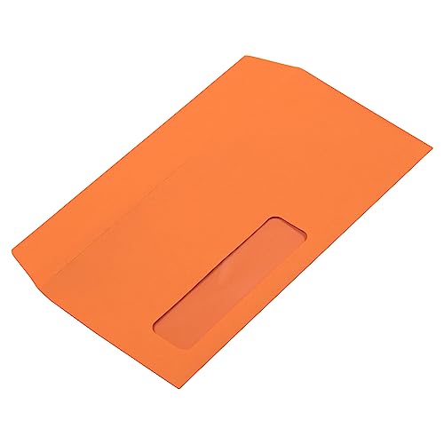 JAM PAPER #10 Business Colored Window Envelopes - 4 1/8 x 9 1/2 - Orange Recycled - Bulk 1000/Carton