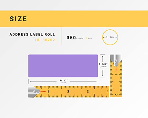 HouseLabels Compatible with Dymo 30252 Labels, Lavender, 1-1/8" x 3-1/2"