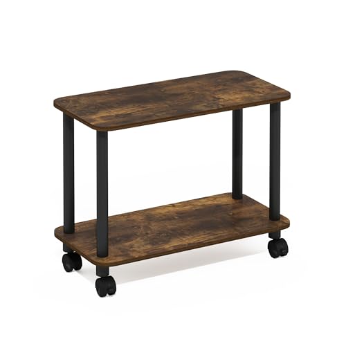 Furinno Turn-N-Tube Toolless 2-Tier Book Cart, Amber Pine