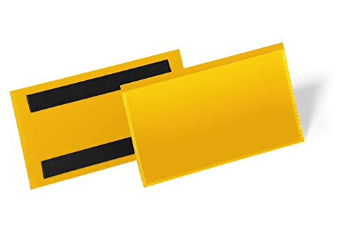 Durable Magnetic Document Pouch 150 x 67 mm, Pack of 50 Pieces, Yellow