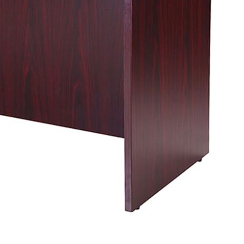 Benzara Jeny 71 Inch Office Credenza Shell with Modesty Panel, Mahogany Red