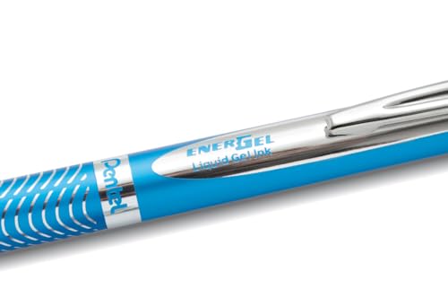 Pentel 0.7mm Tip "EnerGel Sterling Black Ink" Pen - Sky Blue (Pack of 12)