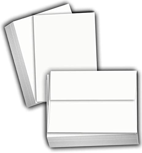 Hamilco White 65lb Cover 5.5x8.5 Index Cards & Envelopes (100PK)