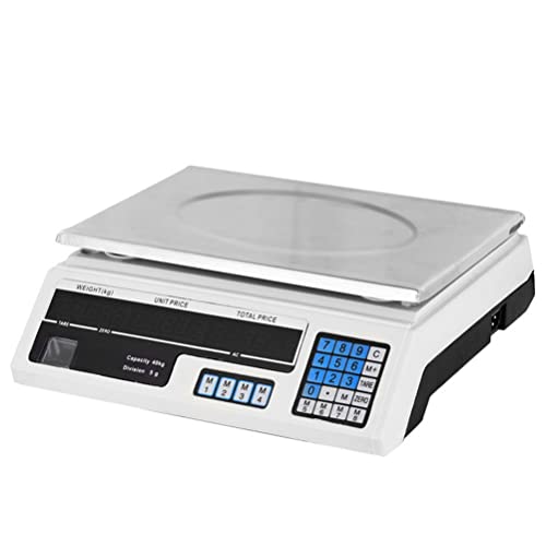 Postal Scales Digital Weight for Packages Kitchen Scale Highly Accurate Multifunction Food Household Stainless Steel Plates Precise and Tare Function Electronic (Color : Black) (White)