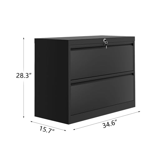 GarveeHome 2-Drawer File Cabinet with Lock, Metal Lateral Filing Cabine