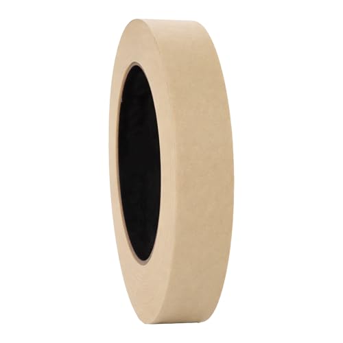 Brixwell Masking Tape 0.94 Inch Wide x 60 Yard Tan Roll, Paper Paint Strip for Walls, Crafts, Labeling, DIY Projects, Professional Painters Tape, General Purpose Painting Supply Made in USA - 48 Rolls