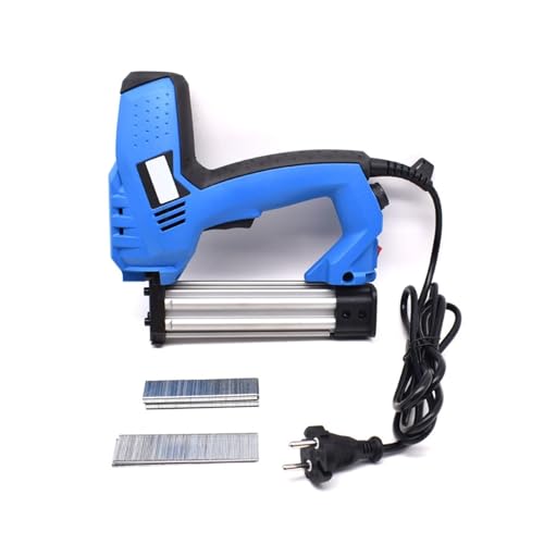 Oil-Free Pneumatic Staple Gun Heavy-Duty Stapler Adjustable Power 2 in 1 Electric Nail Stapler Gun 220V Electric Power Tools with Protection Switch
