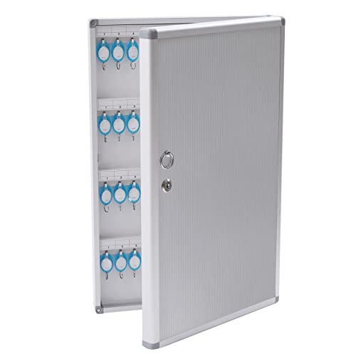 Key Safe Lock Box 96 Keys - Heavy Duty Secured Storage, Lock Box with Key Tags Wall Mounted Metal Steel Key Safe - Ideal for Home Hotels Schools & Businesses