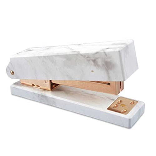 OEKFVCHVZ Elegant Marble Pattern Stapler Heavy Duty Desktop Spring Powered for Home Office Bookbinding Supplies