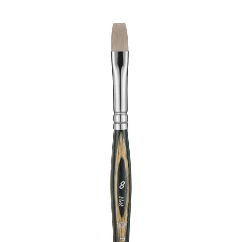 Pan Art Aquarelle Painting Flat Brush, Wood/Metal, Black, No.8