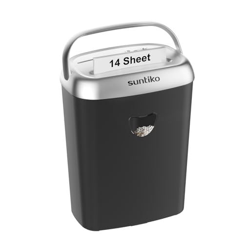 Suntiko Home Office Heavy Duty Cross Cut 14-Sheet Paper Shredder