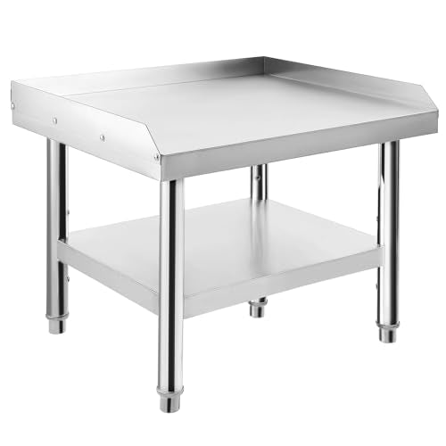 Festisoul Stainless Steel Work Table, Metal Table Kitchen Prep Surface, Equipment Grill Stand, 24 x 28 x 24 inch Metal Kitchen Prep Table with Adjustable Storage Undershelf, Utility Table, 1000LBS