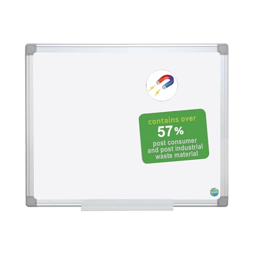 MasterVision Whiteboard Magnetic Porcelain Earth Dry Erase Board, 48" x 72" with Aluminum Frame