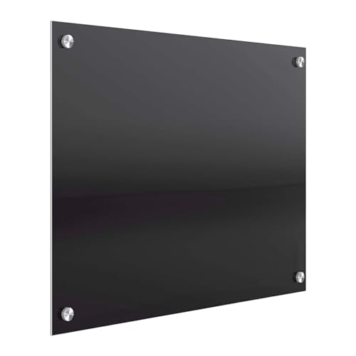 Magnetic Glass Board - Wall Planner - Magnetic Board for Notes - 60 x 40 cm, Black