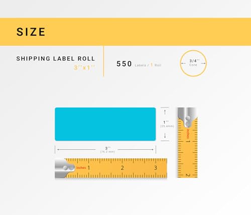 HouseLabels Compatible with Zebra, 3/4" Core, Blue, 3" x 1"