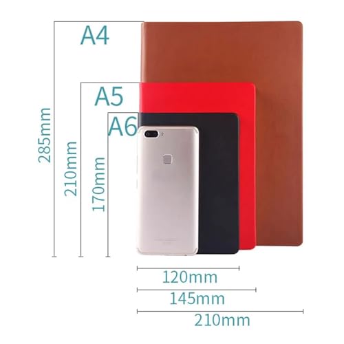 ELUKHT Soft Cover Notebooks Super Thick Notebooks Agenda Planner 660 Pages Blank Inner PU Leather Soft Cover Sketchbook Journal Diary Notebook Stationery (Brown A4)