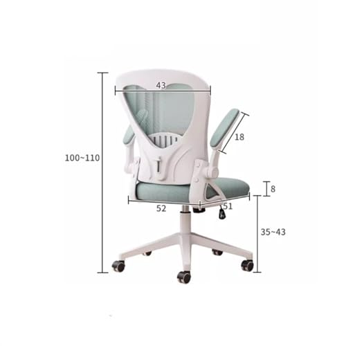 Office Chair Office Chair Adjustable Lumbar Support and Armrests High Back Ergonomic Hickened Cushion Desk Chairs Adjustable(Green)