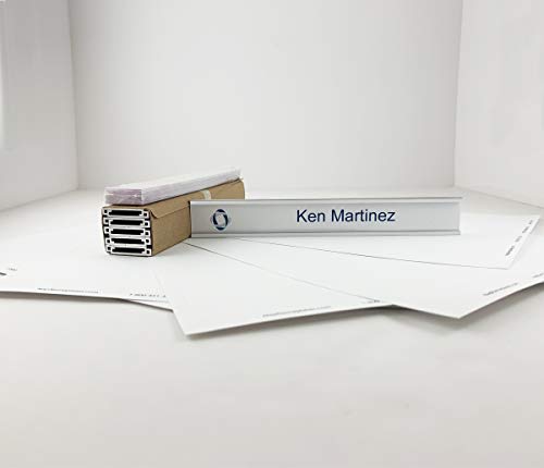 Nap Tags Nameplate Holder with Insert Kit, Wall or Door Mount - Silver