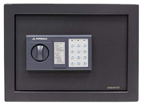 Arregui W25EB Steel Safe with Lock, Dark Grey, Wall-28x38x25cm