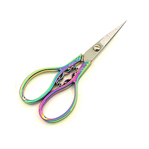 Craft Scissors Stainless Steel Antique Small Scissors Exquisite Craft Scissors Sewing Supplies and Accessories Cross Stitch Scissors (Color : Colorful) (Colorful)