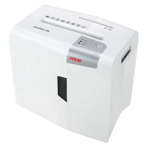 HSM shredstar X8, 8-Sheet, Cross-Cut, 4.8-Gallon Capacity Paper Shredder with Separate CD Slot, White | HSM1044W
