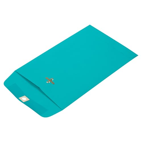 JAM PAPER 6 x 9 Open End Catalog Colored Envelopes with Clasp Closure - Sea Blue Recycled - Bulk 250/Box