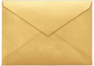 LUXPaper Lee Bar A7 Baronial Invitation Envelopes | Pointed Flap | 5 1/4" x 7 1/4" | Gold Metallic | 80lb. Text | 250 Qty