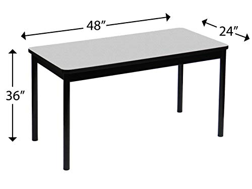 Correll LT2448-15 Lab Table, 36" Standing / Stool Height, 24" x 48" Gray Granite High-Pressure Laminate Top with Black Frame , Rock Solid Commercial Quality