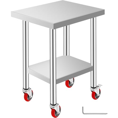 Commercial Stainless Steel Work Table 24x18x34in 700lb Capacity