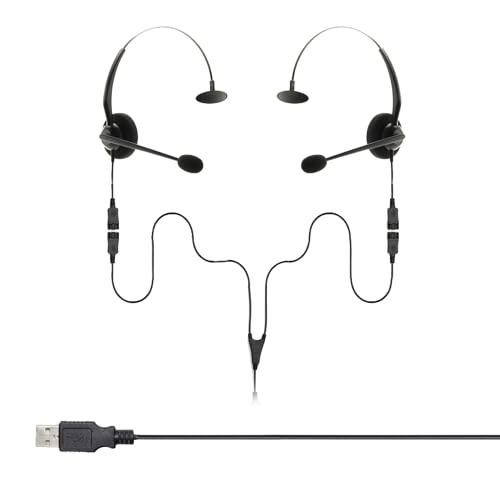 Project Telecom USB-A & USB-C, 2 Users, Monaural Noise Cancelling, Headset Splitter Training Supervising Coaching Bundle - Compatible with Microsoft Teams, Zoom, Cisco Webex, VoIP Apps