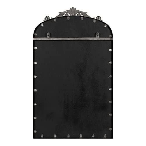 Kate and Laurel Arendahl Arch Chalkboard; Silver; 19 x 31; Framed Arched Ornate Vintage Magnetic Chalkboard for Unique Display; Decoration; and Organization