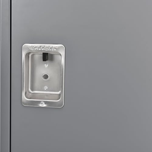 Global Industrial Infinity 2-Tier 2 Door Locker, 15" W x 15" D x 78" H, Gray, Unassembled