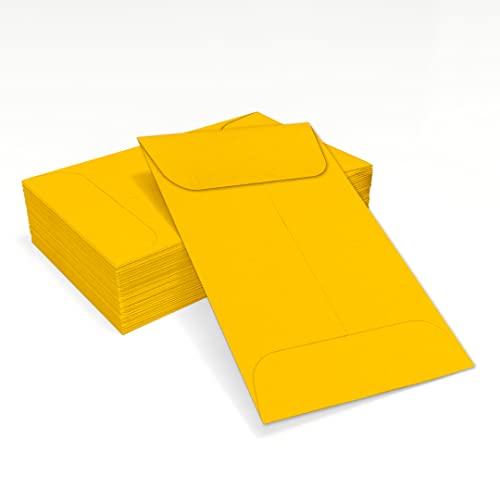 LUXPaper #1 Coin Envelopes | 2 1/4" x 3 1/2" | Sunflower Yellow | 80lb. Text | 1,000 Qty