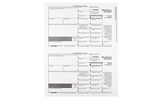 50 1099 MISC Form 2026 Income Set 4-Part And 3 1096 With 50 Self-Seal Envelopes, Kit For 50 Vendors of Laser Forms, Compatible with QuickBooks and Accounting Software