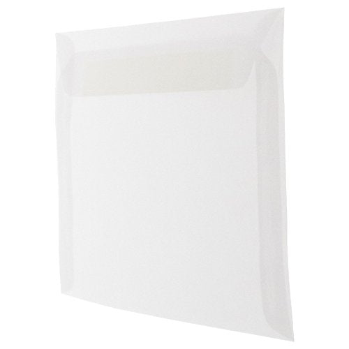 JAM PAPER 9 x 12 Booklet Translucent Vellum Envelopes - Clear - 50/Pack
