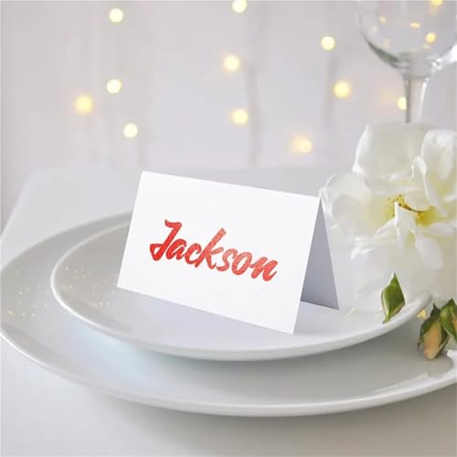 White Blank Tent Place Cards 200pcs White Wedding Seating Number Table Card Name Place Card Birthday Party Sign in Classmate Dinner Greeting Seat Card
