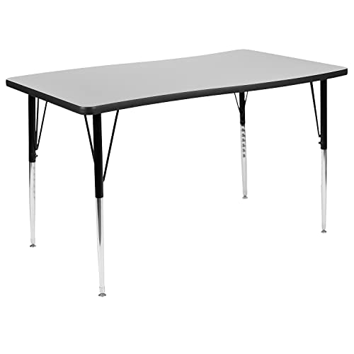 Flash Furniture 47.5x28 in Rectangular Activity Table, Gray