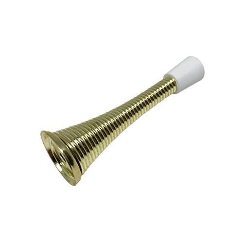 Litepak Spring Door Stop 3" Premium Heavy Duty Stopper Steel w/Plastic Bumper (Brass Plated, 96 Pack)